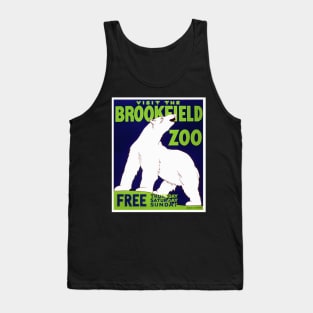 Restored WPA Print for the Brookfield Zoo in Illinois w/ large polar bear. Tank Top